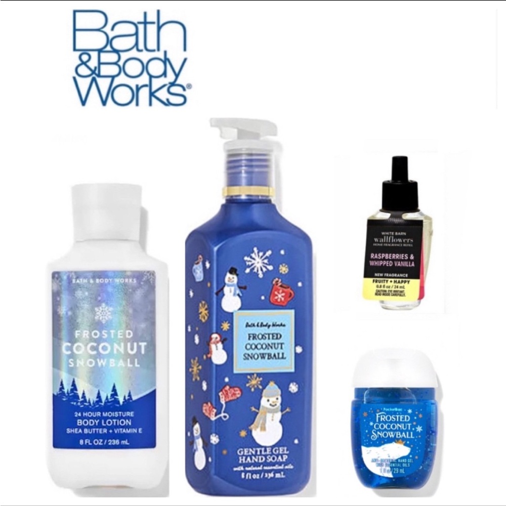 NEW Bath and Body Works Frosted Coconut Snowball + Free Gift!